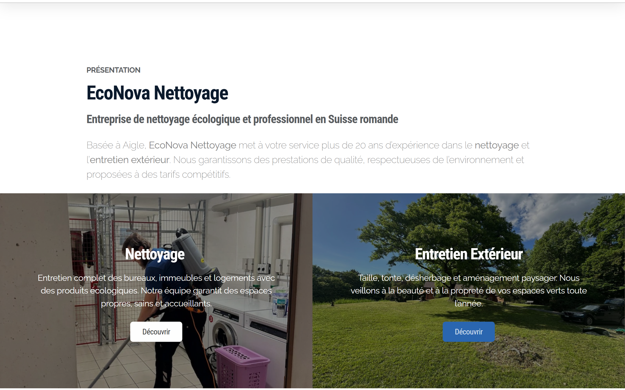Eco-Nova Nettoyage — site local orienté devis, positionnement Google